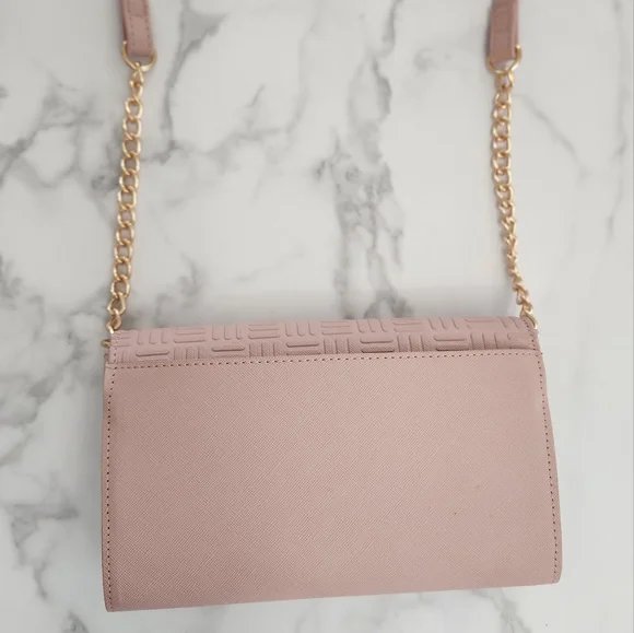 Crossbody Anne Klein Logo Wallet On A Chain Rose Bag - Picture 9 of 16